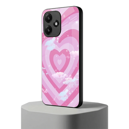 Hearts X Clouds redmi 12 5g mobile cover | shockproof glass phone case