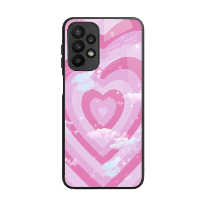 Hearts X Clouds back phone cover | glass case for samsung galaxy a23