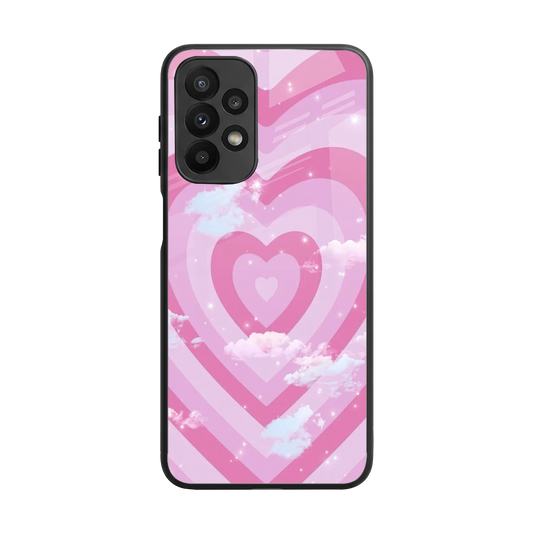 Hearts X Clouds back phone cover | glass case for samsung galaxy a23