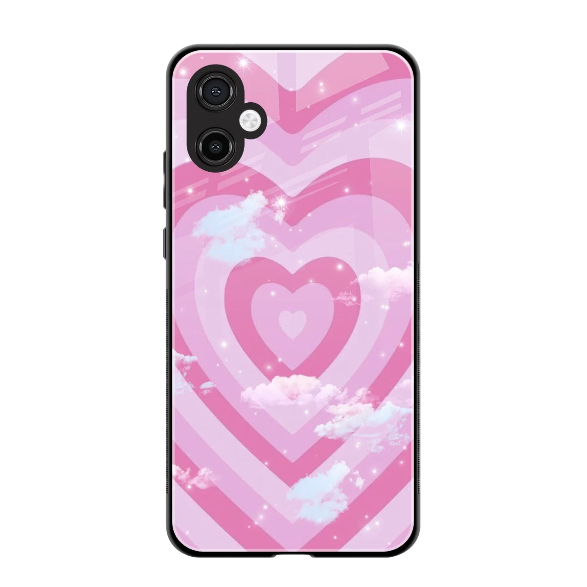 Hearts X Clouds back phone cover | glass case for samsung galaxy a06 5g