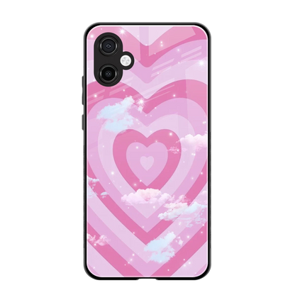 Hearts X Clouds back phone cover | glass case for samsung galaxy a06 5g