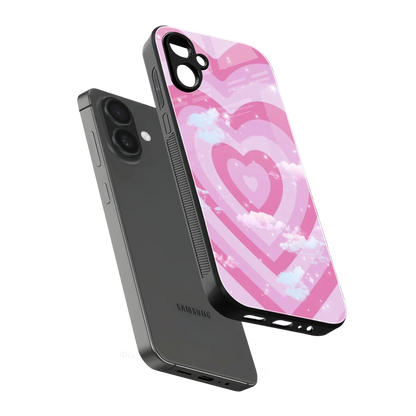Hearts X Clouds sleek samsung galaxy a06 5g cover with tempered glass back and TPU edges