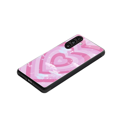 Hearts X Clouds stylish phone case for samsung galaxy a55 5g | glossy glass and slim fit