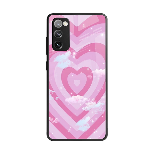 Hearts X Clouds back phone cover | glass case for samsung galaxy s20 fe
