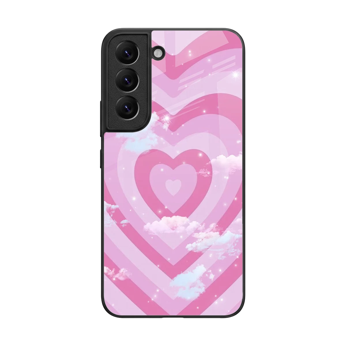 Hearts X Clouds back phone cover | glass case for samsung galaxy s22