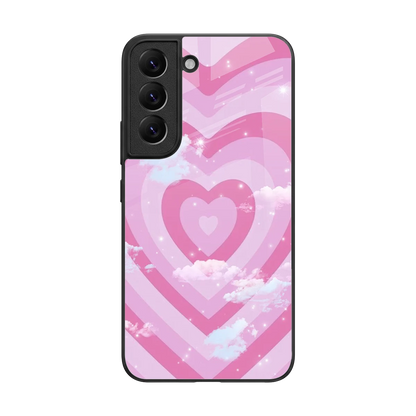 Hearts X Clouds back phone cover | glass case for samsung galaxy s22