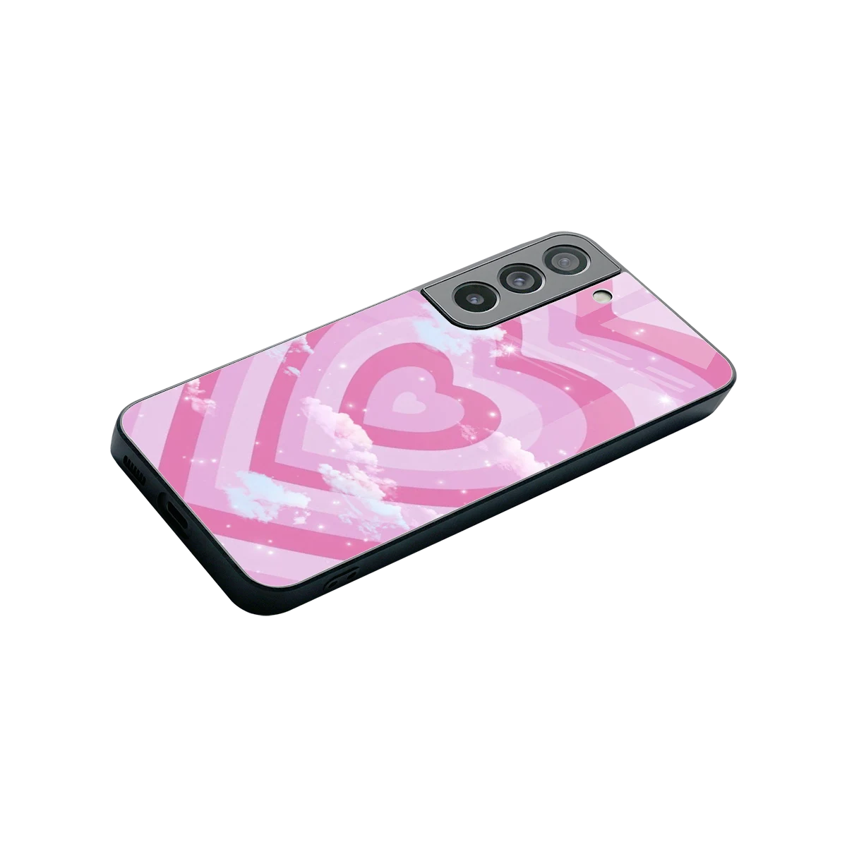 Hearts X Clouds stylish phone case for samsung galaxy s22 | glossy glass and slim fit