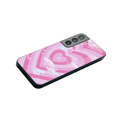 Hearts X Clouds stylish phone case for samsung galaxy s22 | glossy glass and slim fit