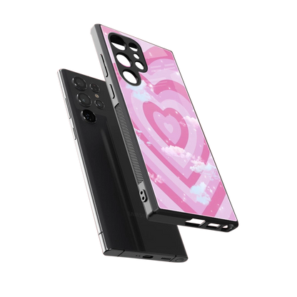 Hearts X Clouds sleek samsung galaxy s24 ultra cover with tempered glass back and TPU edges