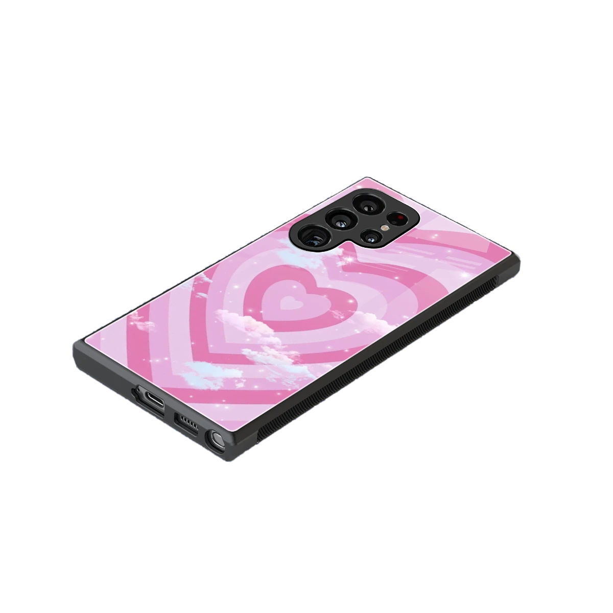 Hearts X Clouds stylish phone case for samsung galaxy s24 ultra | glossy glass and slim fit
