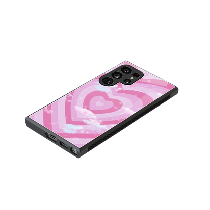 Hearts X Clouds stylish phone case for samsung galaxy s24 ultra | glossy glass and slim fit