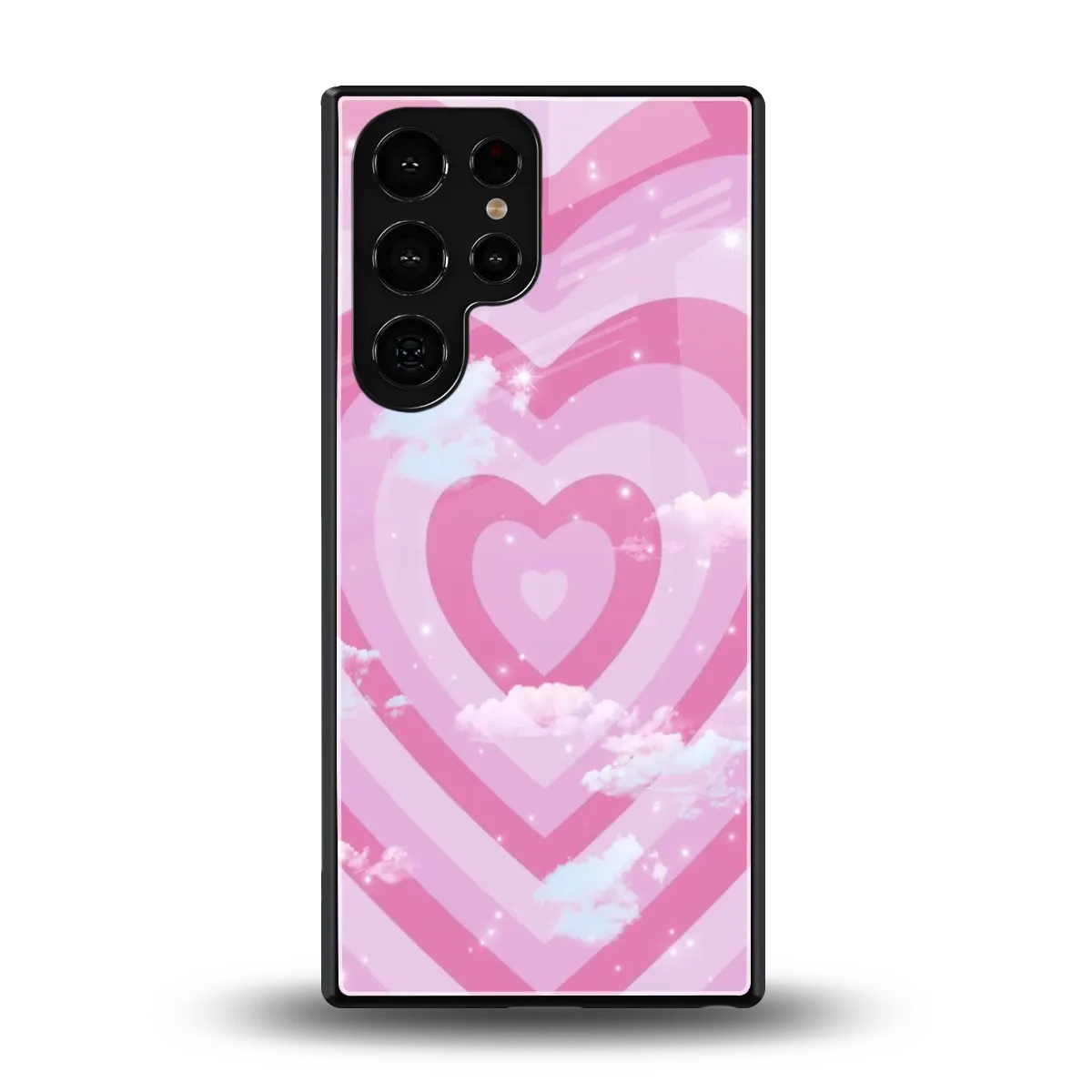 Hearts X Clouds back phone cover | glass case for samsung galaxy s25 ultra