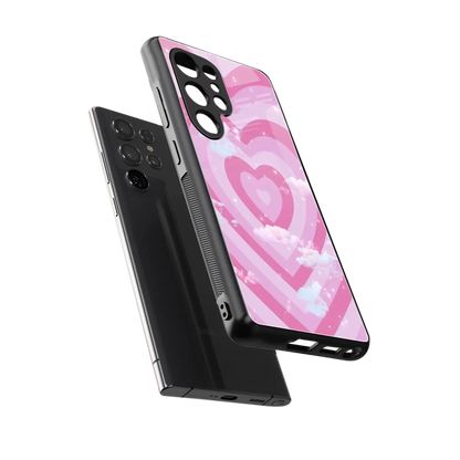 Hearts X Clouds sleek samsung galaxy s25 ultra cover with tempered glass back and TPU edges