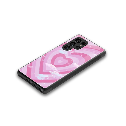 Hearts X Clouds stylish phone case for samsung galaxy s25 ultra | glossy glass and slim fit
