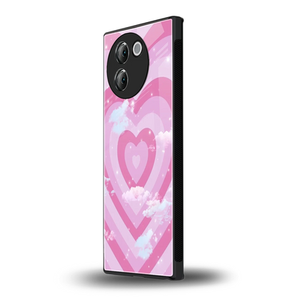 Hearts X Clouds vivo v30e mobile cover | shockproof glass phone case