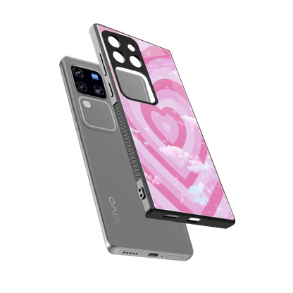 Hearts X Clouds sleekvivo v30 pro cover with tempered glass back and TPU edges