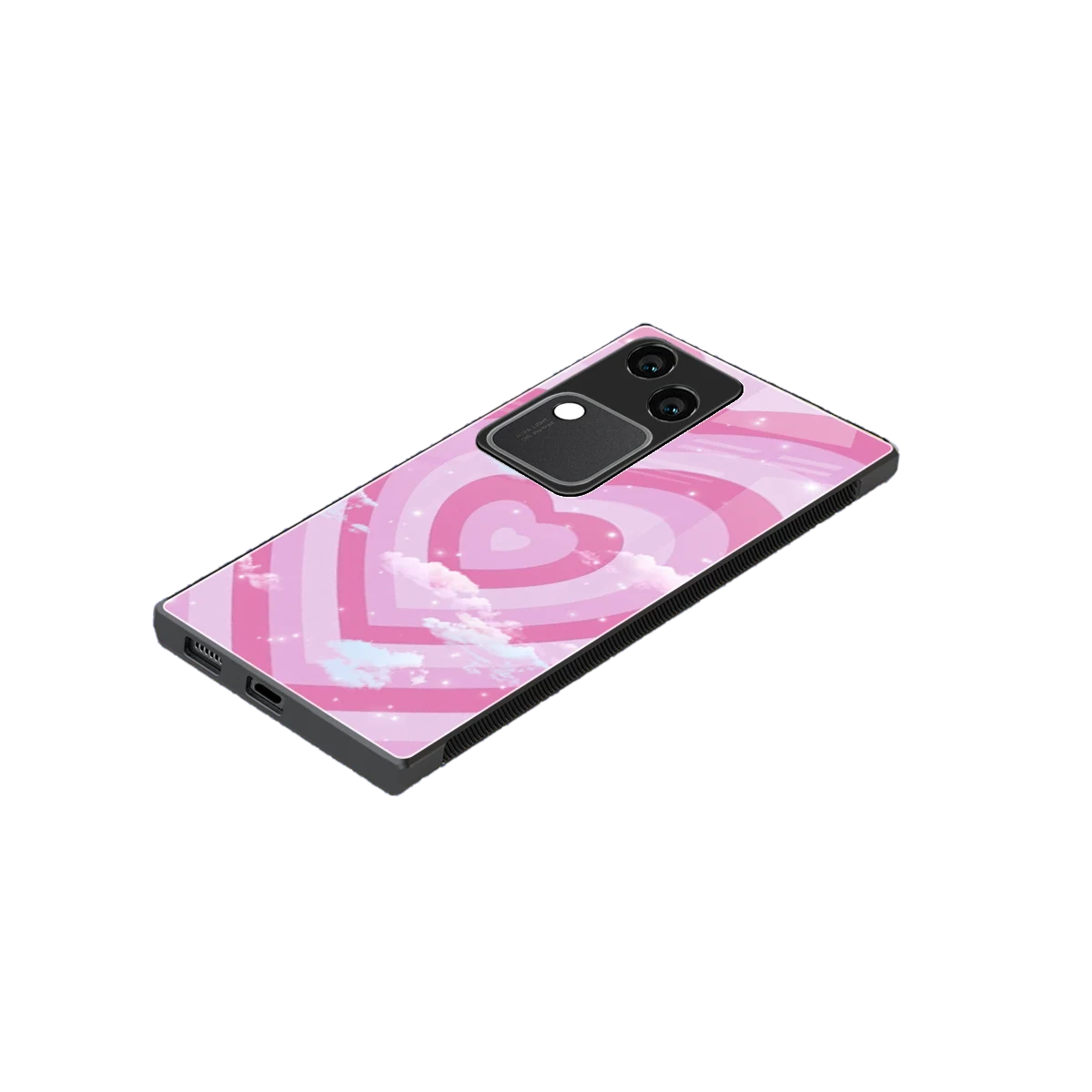 Hearts X Clouds stylish phone case for vivo v30 | glossy glass and slim fit