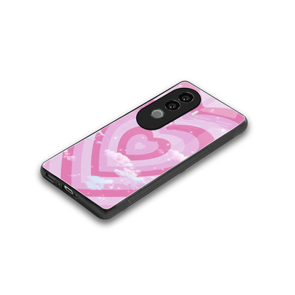 Hearts X Clouds stylish phone case for vivo v40e | glossy glass and slim fit