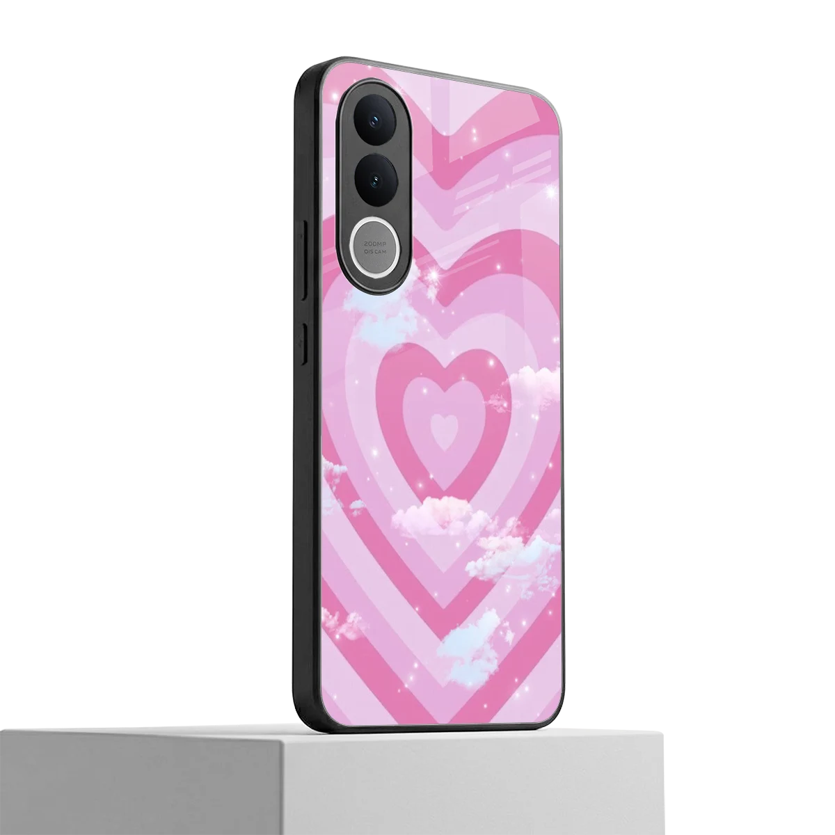 Hearts X Clouds vivo v70 fe mobile cover | shockproof glass phone case
