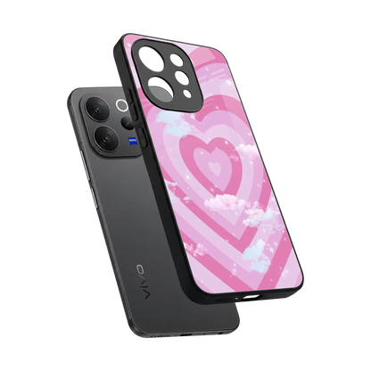 Hearts X Clouds sleek vivo v70 elite cover with tempered glass back and TPU edges