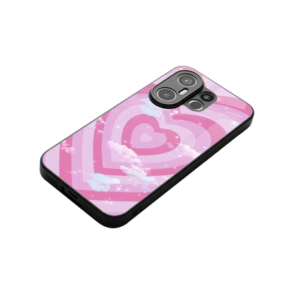 Hearts X Clouds stylish phone case for vivo x200 fe | glossy glass and slim fit