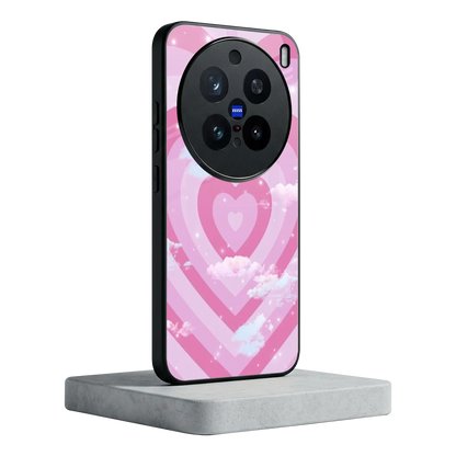 Hearts X Clouds vivo x200 pro mobile cover | shockproof glass phone case