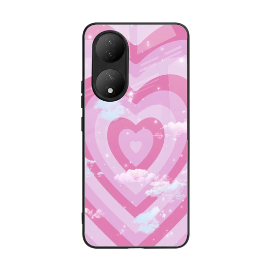 Hearts X Clouds back phone cover | glass case for Vivo-y100