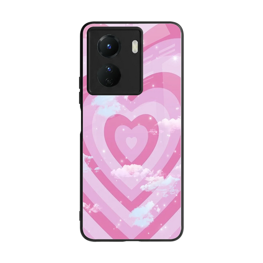 Hearts X Clouds back phone cover | glass case for vivo y16