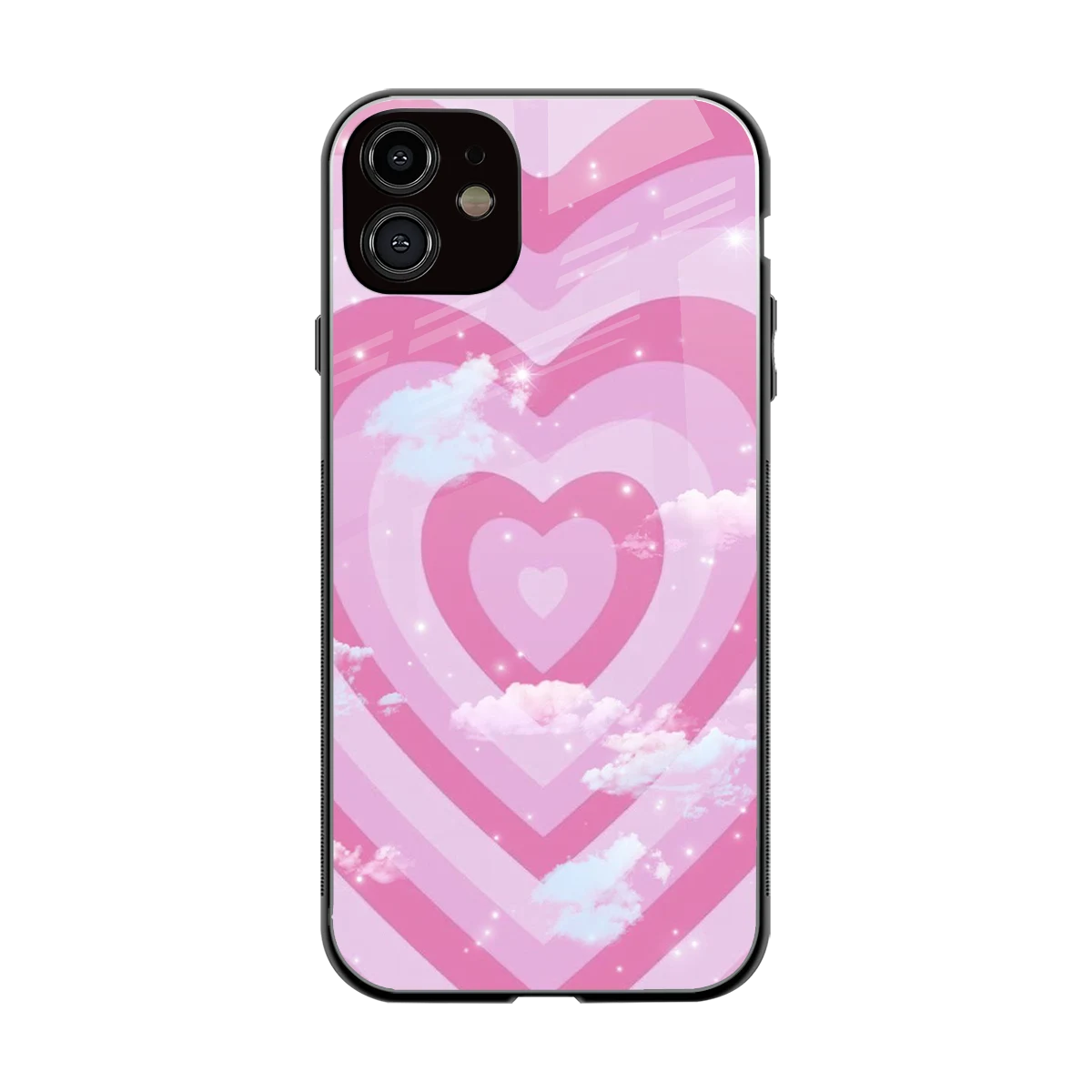 Hearts X Clouds back phone cover | glass case for iphone 12
