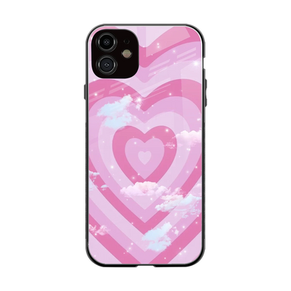 Hearts X Clouds back phone cover | glass case for iphone 12