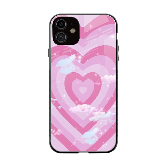 Hearts X Clouds back phone cover | glass case for iphone 12