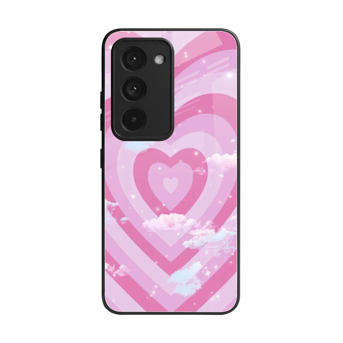 Hearts X Clouds back phone cover | glass case for redmi 15 5g