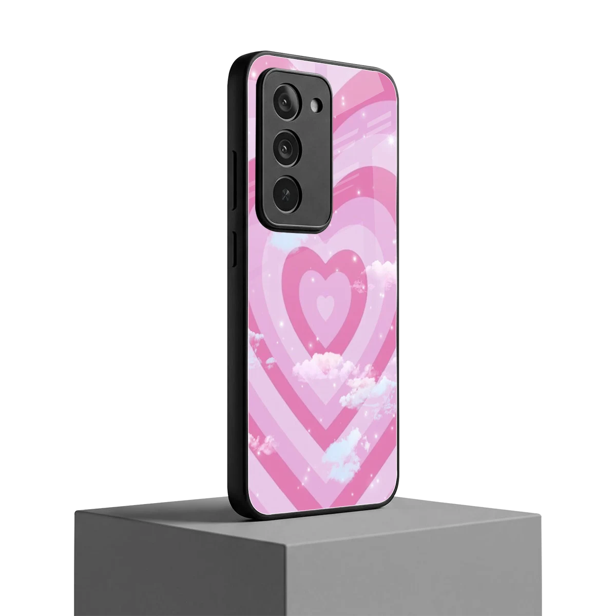 Hearts X Clouds redmi 15 5g mobile cover | shockproof glass phone case