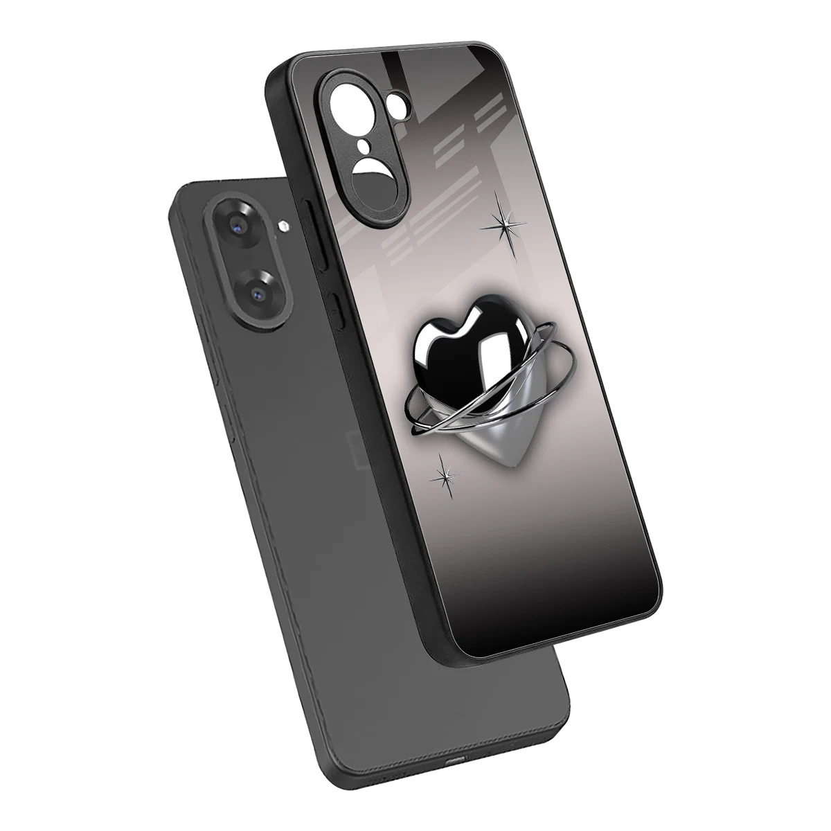 Holo Heart sleek oneplus nord ce5 5g cover with tempered glass back and TPU edges