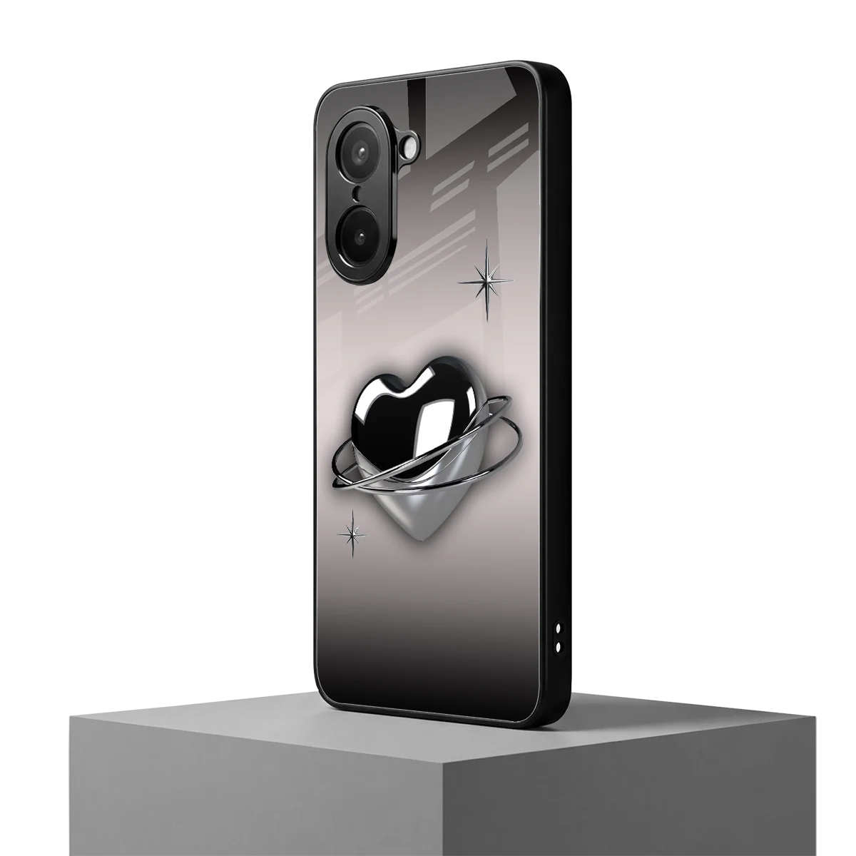 Holo Heart oneplus nord ce5 5g mobile cover | shockproof glass phone case