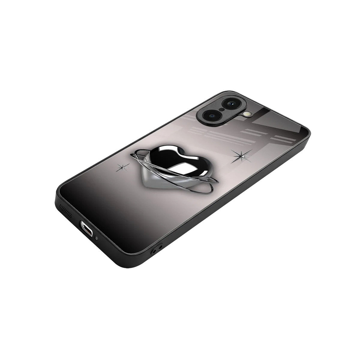 Holo Heart stylish phone case for oneplus nord ce5 5g | glossy glass and slim fit