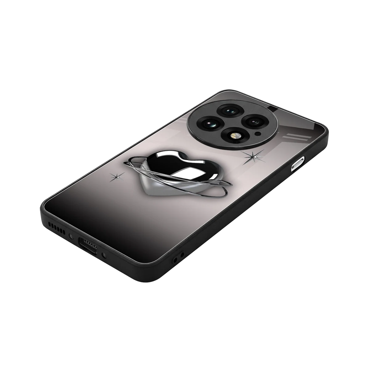 Holo Heart stylish phone case for oneplus 13 | glossy glass and slim fit