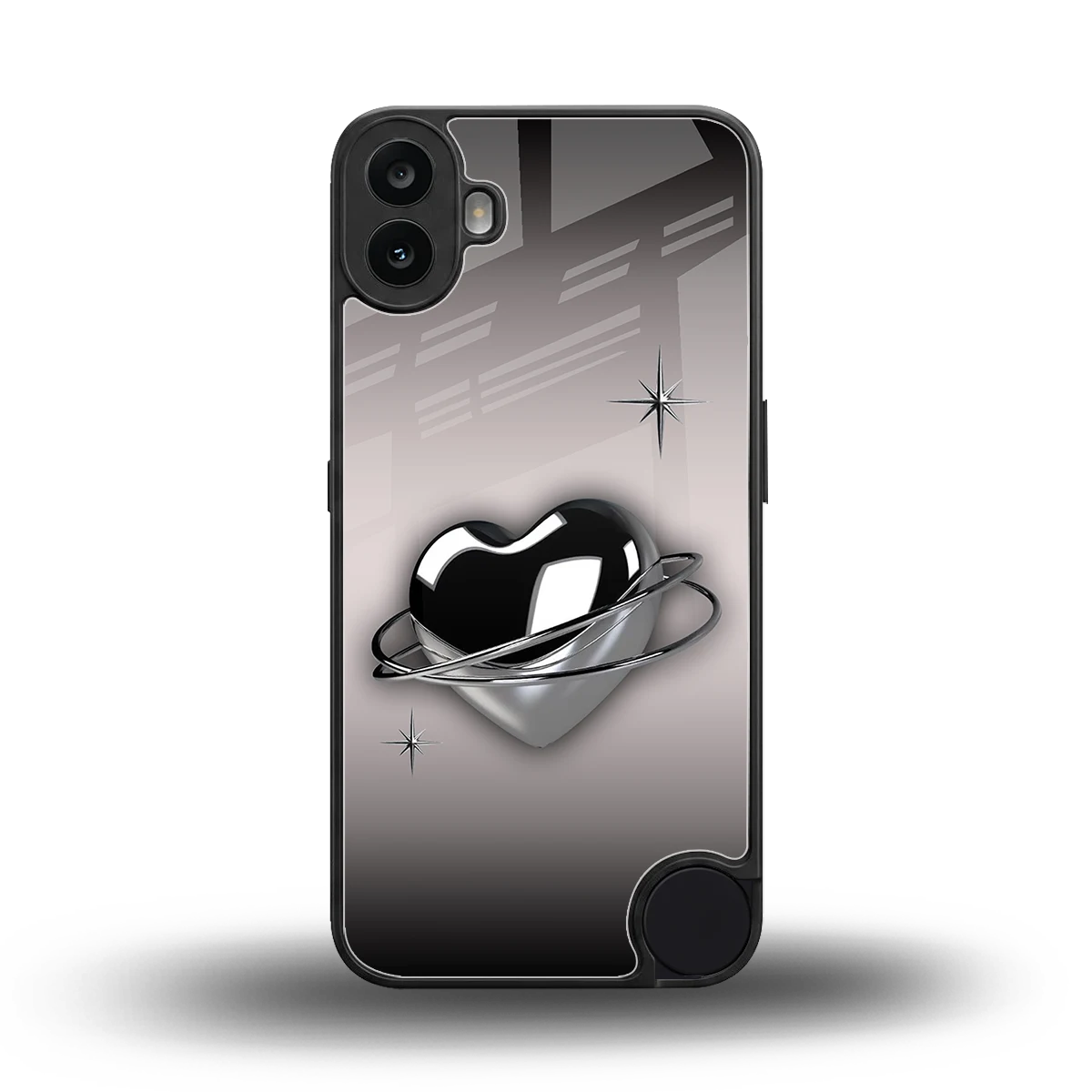 Holo Heart back phone cover | glass case for cmf nothing phone 1