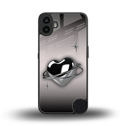 Holo Heart back phone cover | glass case for cmf nothing phone 1