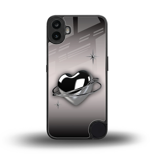 Holo Heart back phone cover | glass case for cmf nothing phone 1