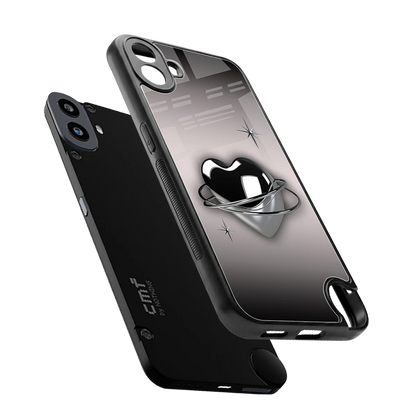 Holo Heart sleek cmf nothing phone 1 cover with tempered glass back and TPU edges