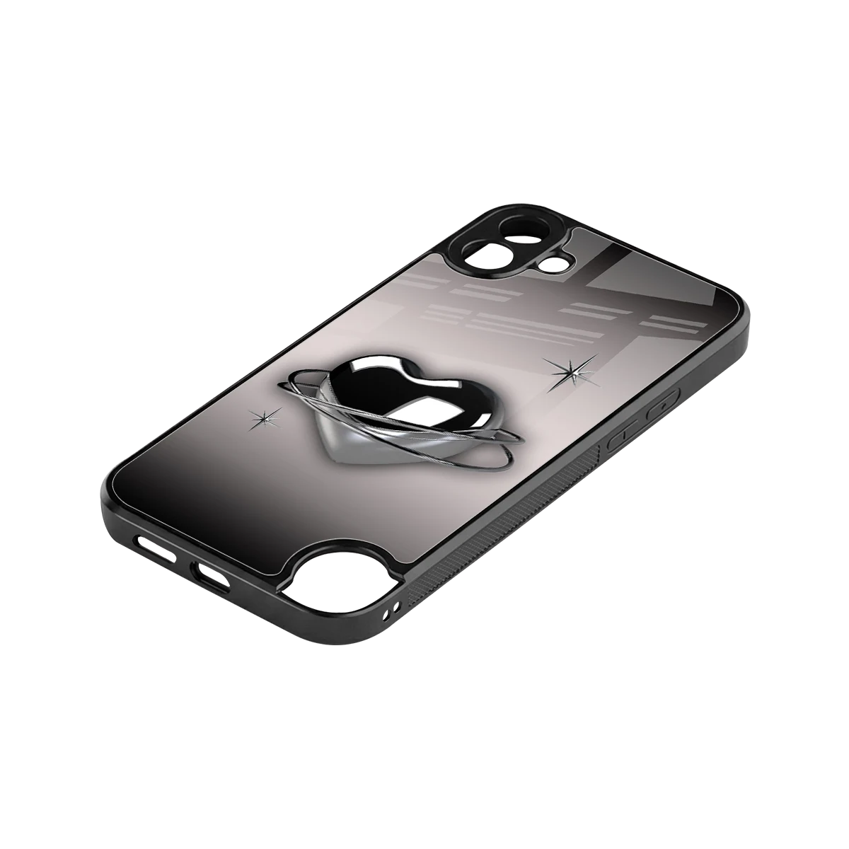 Holo Heart stylish phone case for cmf nothing phone 1 | glossy glass and slim fit