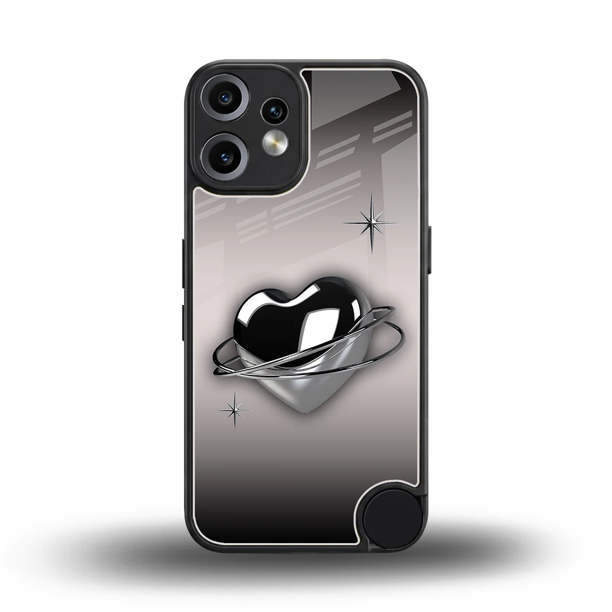 Holo Heart back phone cover | glass case for cmf nothing phone 2 pro