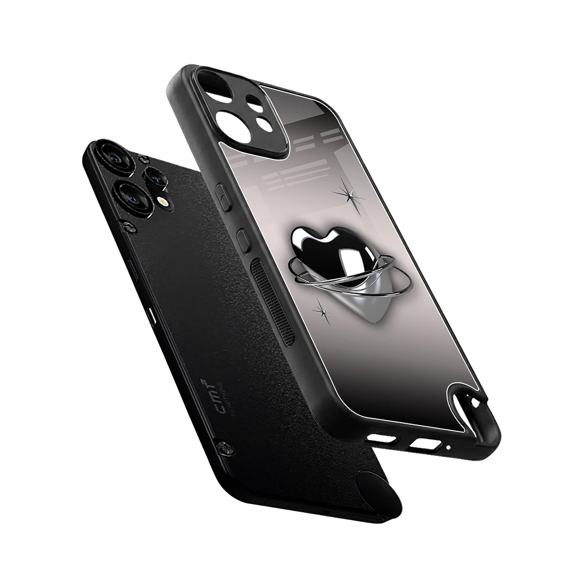 Holo Heart sleek cmf nothing phone 2 pro cover with tempered glass back and TPU edges