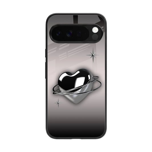 Holo Heart back phone cover | glass case for google pixel 10 pro xl