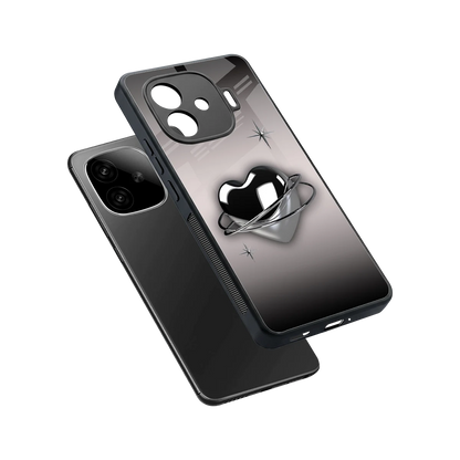 Holo Heart sleek iqoo neo 10r 5g cover with tempered glass back and TPU edges