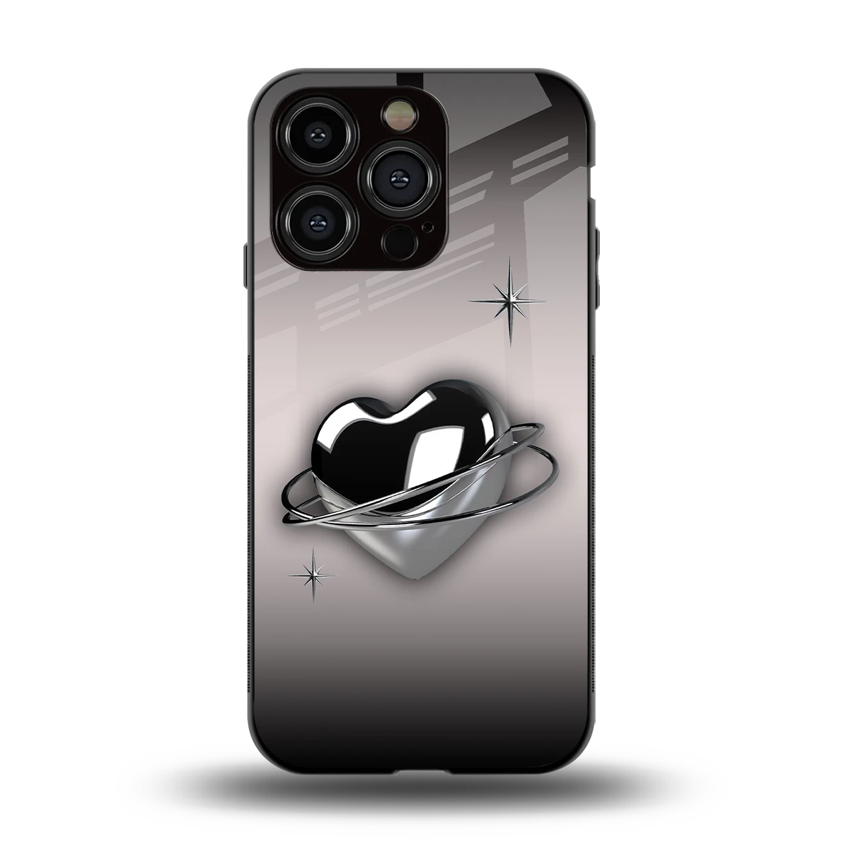 Holo Heart back phone cover | glass case for iphone 13 pro