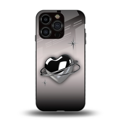 Holo Heart back phone cover | glass case for iphone 13 pro