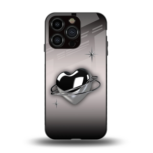 Holo Heart back phone cover | glass case for iphone 12 pro