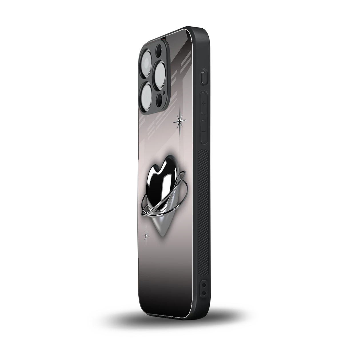 Holo Heart iphone 13 pro mobile cover | shockproof glass phone case